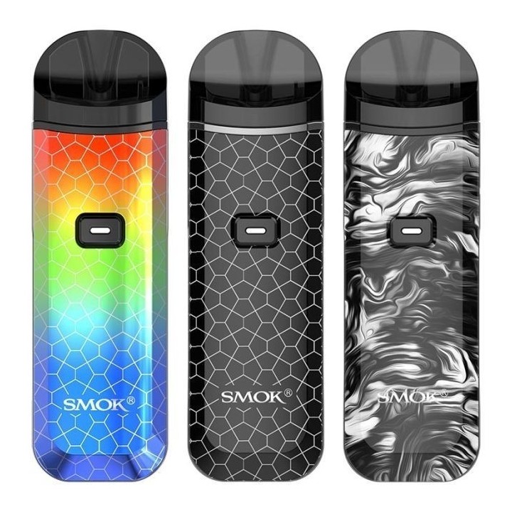 Smok Nord Pro Pod Mod çeşitleri: Rainbow, Siyah Petek ve Siyah Beyaz Mermer.