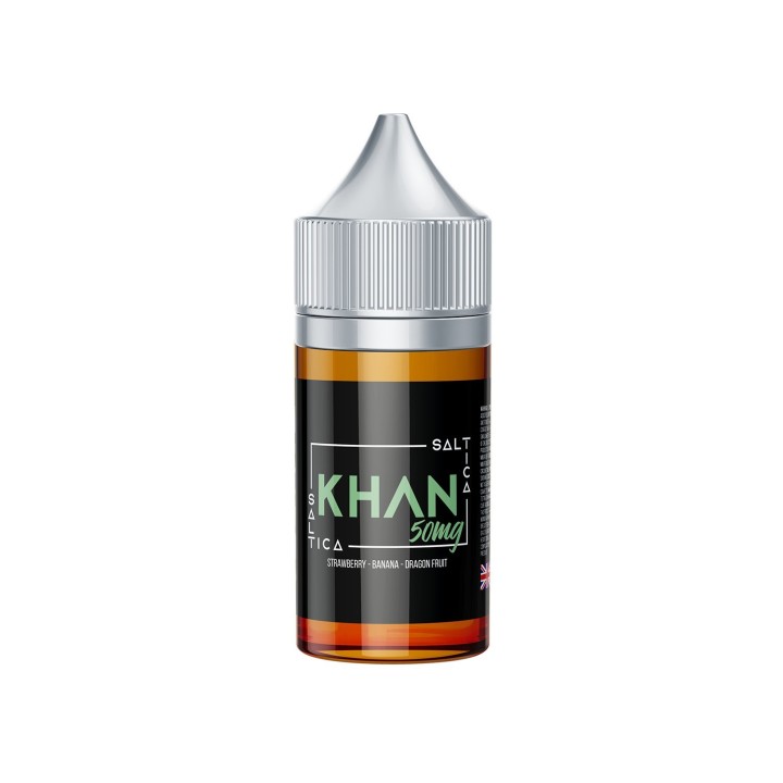 Saltica Khan 50mg Salt Likit - Çilek, Muz, Ejder Meyvesi Aromalı