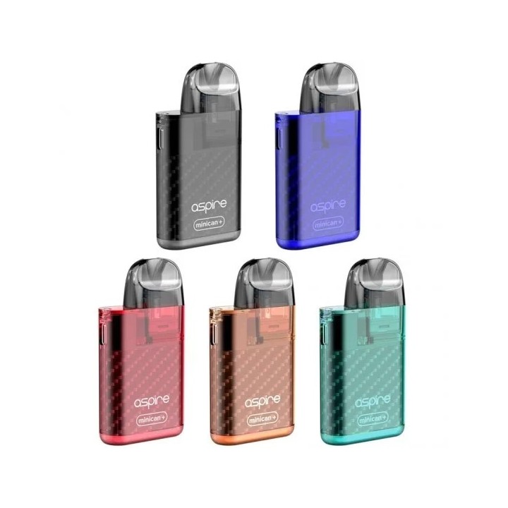 Aspire Minican Plus Pod Mod renk seçenekleri - Siyah, Mavi, Kırmızı, Kahverengi, Yeşil