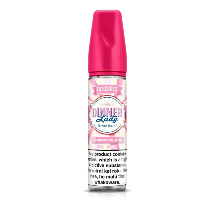 Dinner Lady Strawberry Macaroon E Likit 60ml pembe kapakli