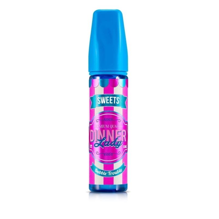 Dinner Lady Bubble Trouble E Likit Şeker Aromalı, Mavi Kapaklı Pembe Şişe