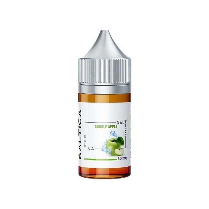 Saltica Double Apple Salt Likit 50 mg şişesi, yeşil elma görselli.