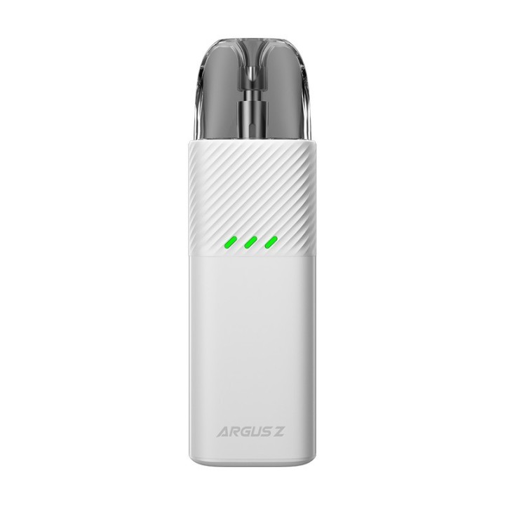 Voopoo Argus Z Pod Mod Beyaz, şık ve kompakt elektronik sigara.