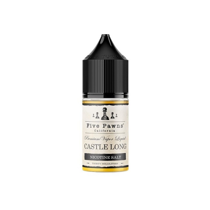 Five Pawns Castle Long Salt Likit şişesi, Siyah kapaklı, premium likit.