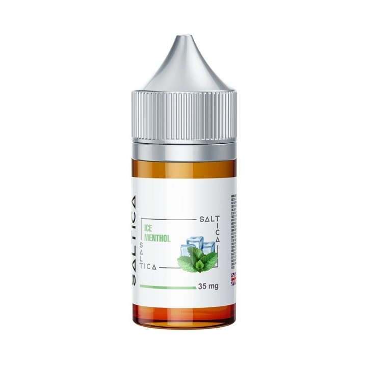 Saltica Ice Menthol Salt Likit 35 mg amber şişede mentol aromalı.