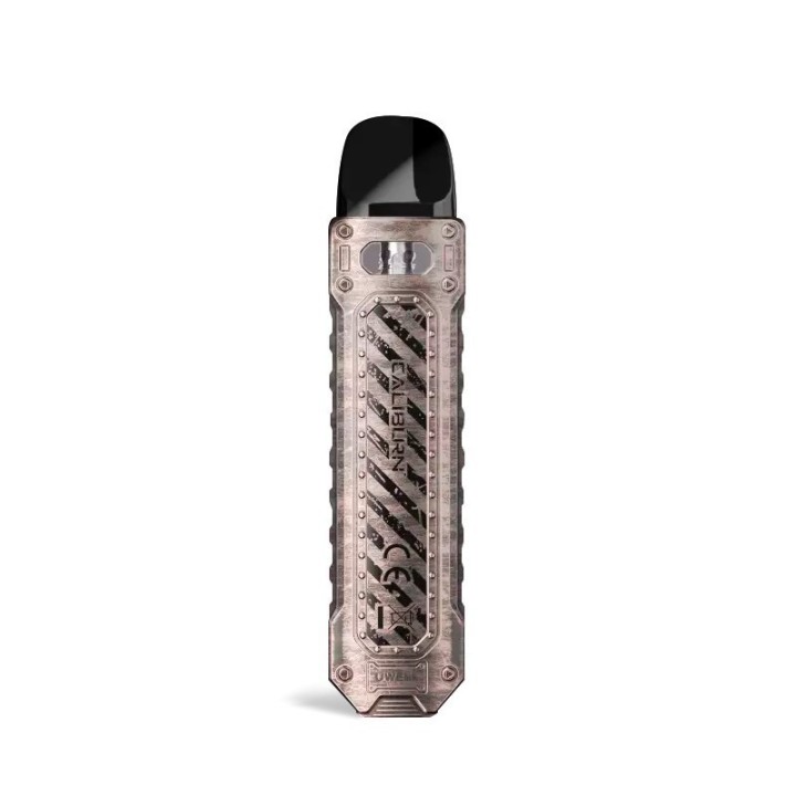 Uwell Caliburn Tenet Pod Mod Gümüş, endüstriyel tasarımlı elektronik sigara.