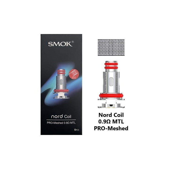 SMOK Nord PRO-Meshed 0.9Ω MTL Coil yedek kartuş, kırmızı conta.