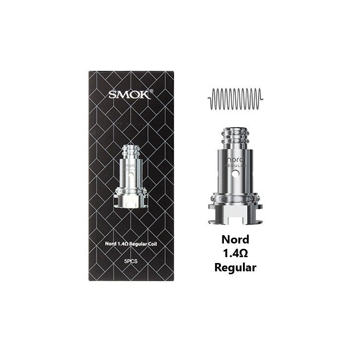 Smok Nord 1.4Ω Regular Coil yedek parça, metalik gri renk.