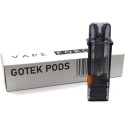 Aspire Gotek Kartuş, koyu renkli yedek pod ve kutu ambalajı.