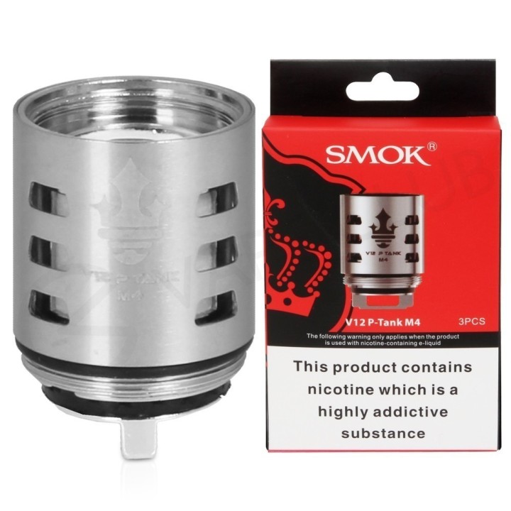 Smok V12 P-Tank M4 Coil Yedek Parça, Gümüş Renk, Metal
