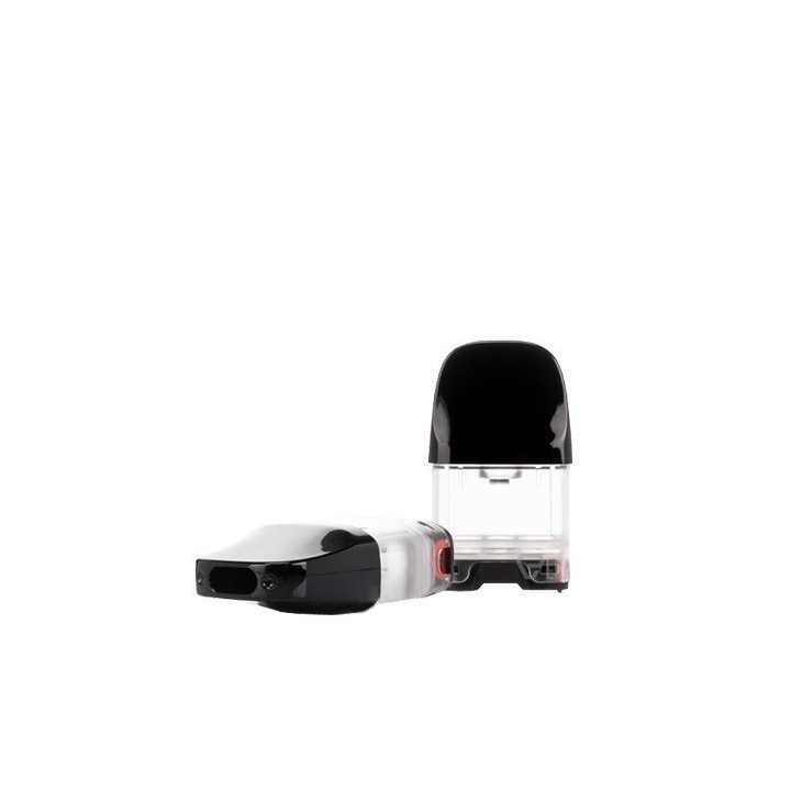 Uwell Caliburn G2 Kartuş yedek pod, siyah ağızlıklı, şeffaf tank.