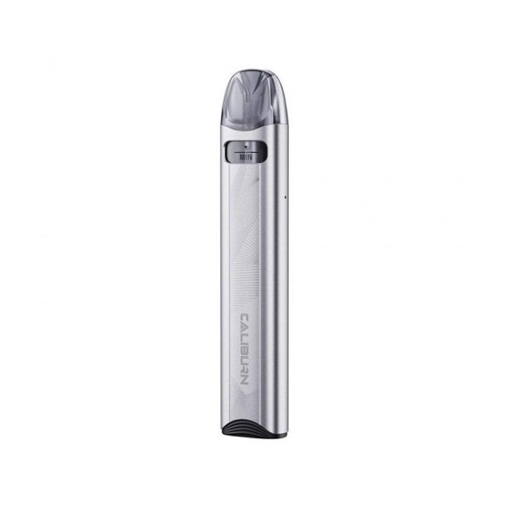 Uwell Caliburn A3S Pod Mod Gümüş renkli, şık ve kompakt elektronik sigara.