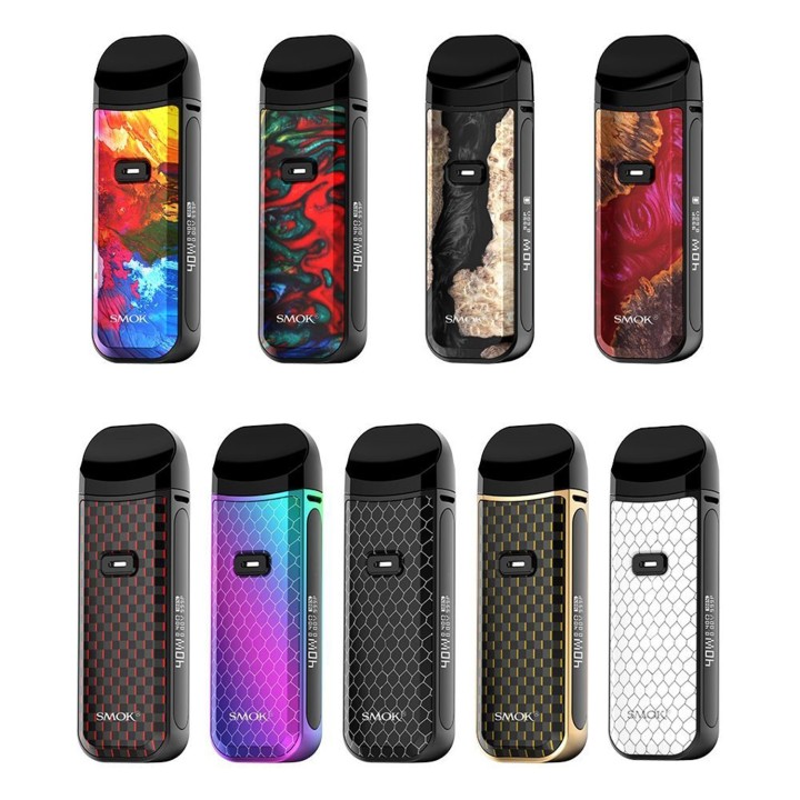 Smok Nord 2 Pod Mod çeşitleri: Reçine, Karbon Fiber, Gradien renkler.