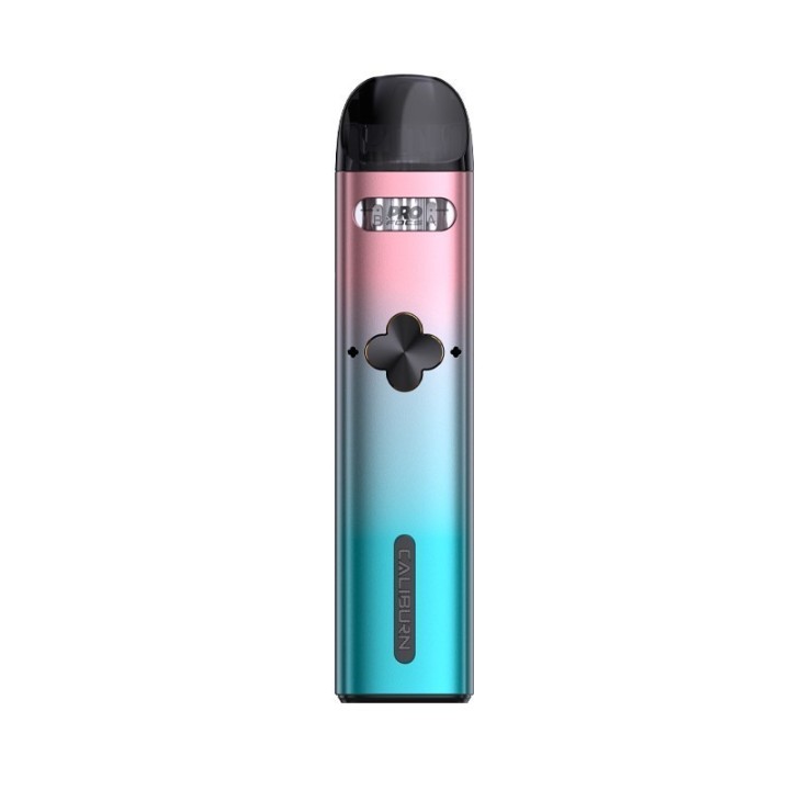 Uwell Caliburn Explorer Pod Mod pembe-mavi geçişli, kompakt elektronik sigara