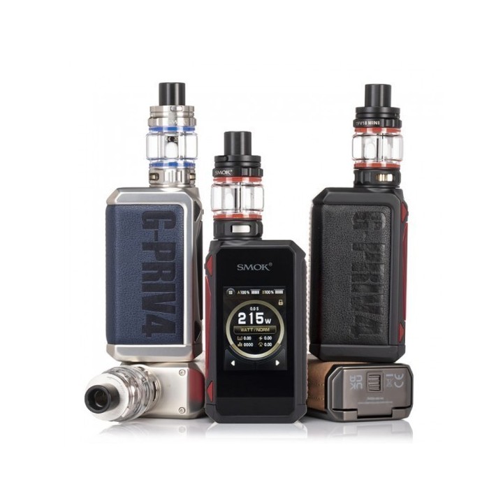 Smok G-Priv 4 Pod Mod çeşitleri, renkli ekranlı, lüks deri kaplama.