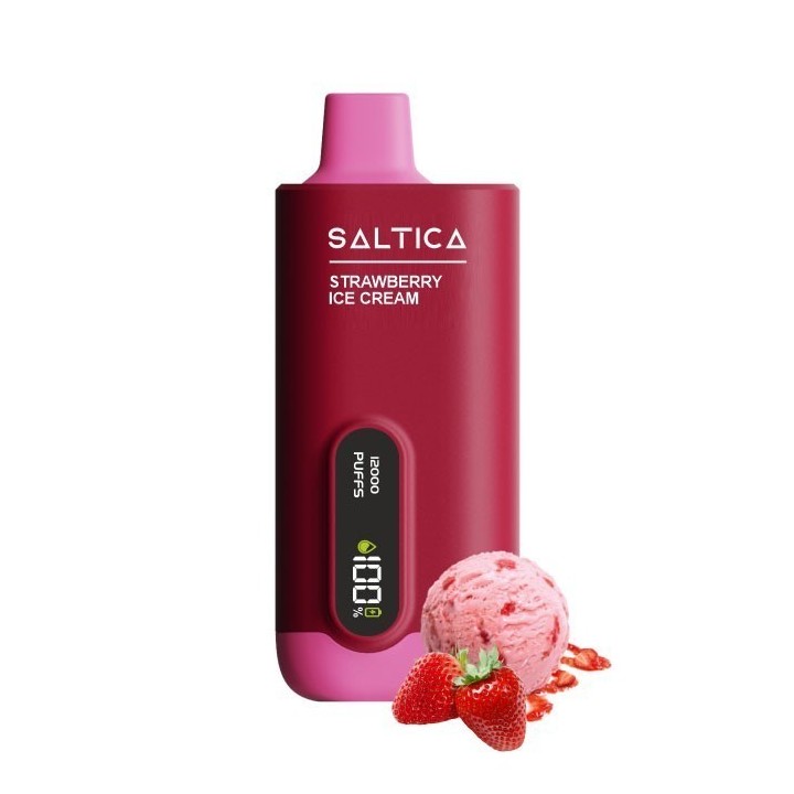 Saltica Digital 12000 Çilekli Dondurma Kullan At, Kırmızı.