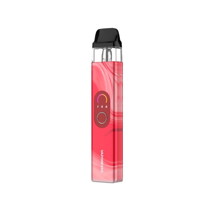 Vaporesso XROS 4 Pod Mod pembe mermer desenli dijital ekranlı elektronik sigara.