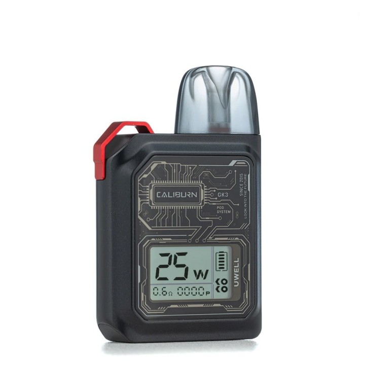Uwell Caliburn GK3 Pod Mod Siyah, 25W, Dijital Ekran