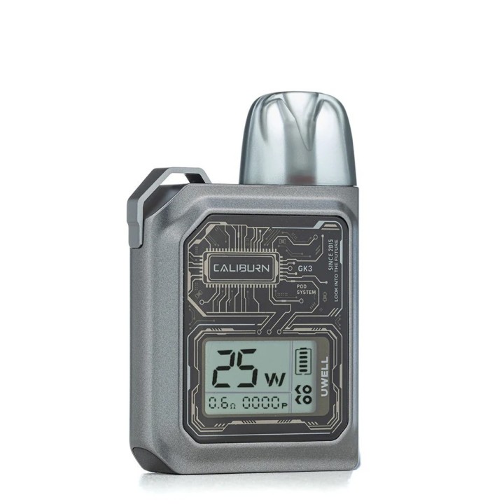 Uwell Caliburn GK3 Pod Mod Gri Gri Mod Kit Dijital Ekran