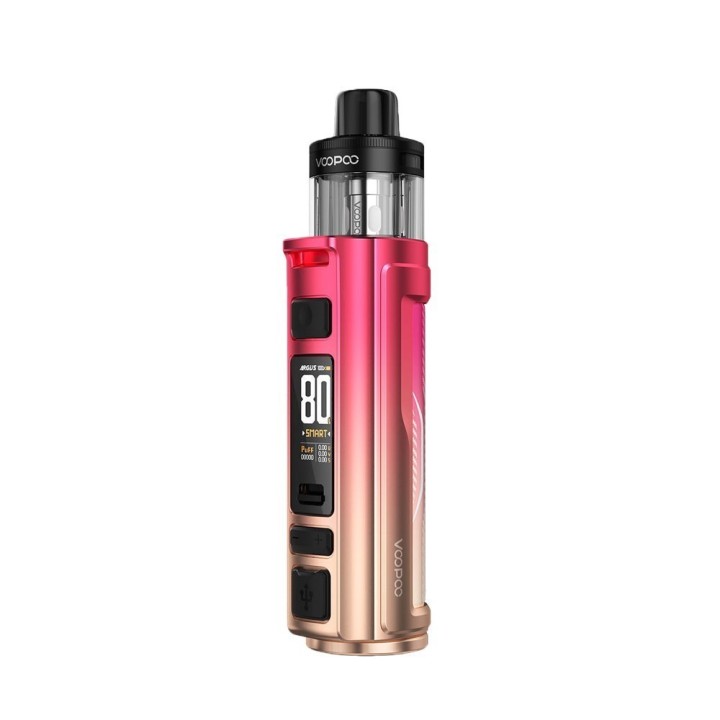 Voopoo Argus Pro 2 Pod Mod pembe/altın renkli, dijital ekranlı elektronik sigara