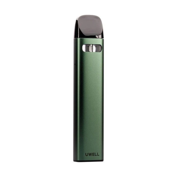 Uwell Caliburn G3 Pod Mod yeşil renkli, kompakt elektronik sigara cihazı resmi.