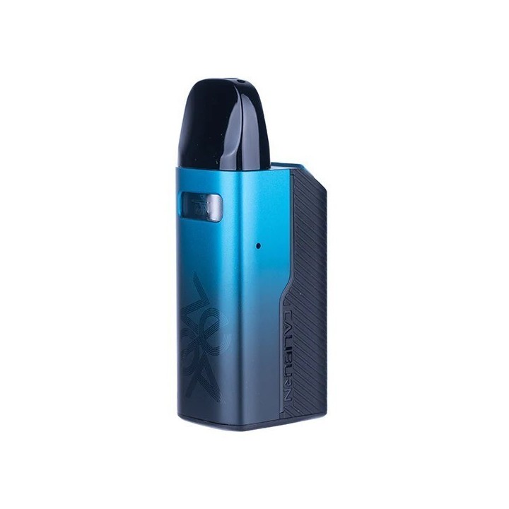 Uwell Caliburn GZ2 Pod Mod mavi, siyah drip tip, kompakt vape cihazı