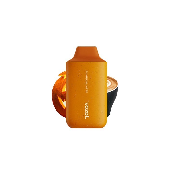 Vozol Star 6000 Kullan At Pumpkin Latte aromalı turuncu tek kullanımlık elektronik sigara.