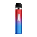 GeekVape Sonder Q Pod Mod kırmızı-mavi degrade renkli, çizgili gövde.