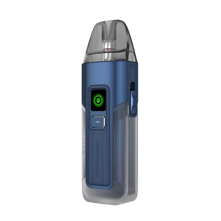 Vaporesso Luxe X2 Pod Mod Mavi, ayarlanabilir hava akışlı kompakt elektronik sigara.