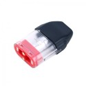 Uwell Caliburn KOKO kartuş yedek pod, şeffaf gövde ve kırmızı detay.