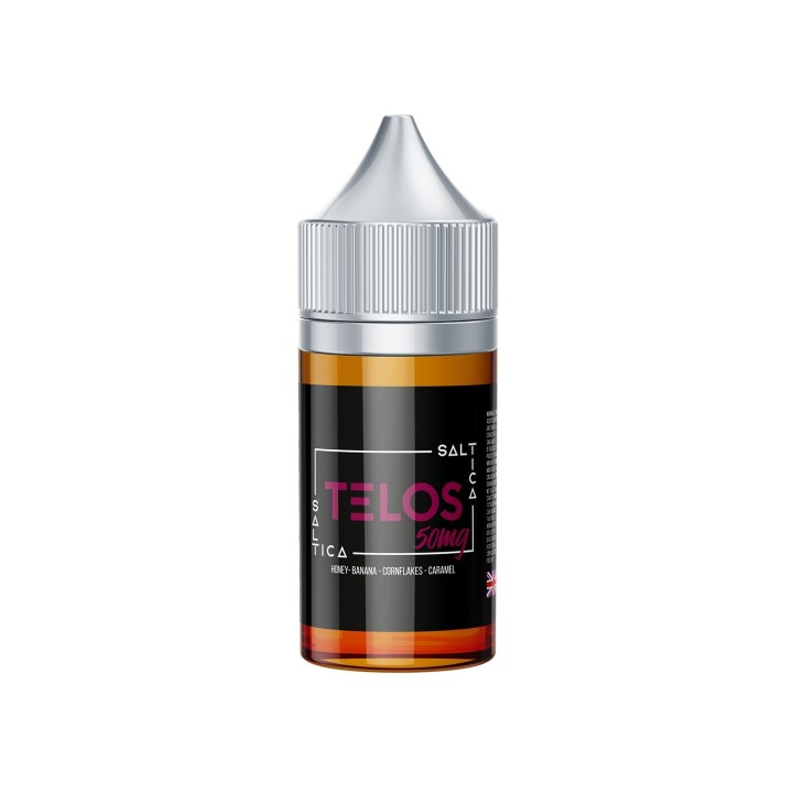 Saltica Telos 50mg Salt Likit Bal, Muz, Karamel Aromalı