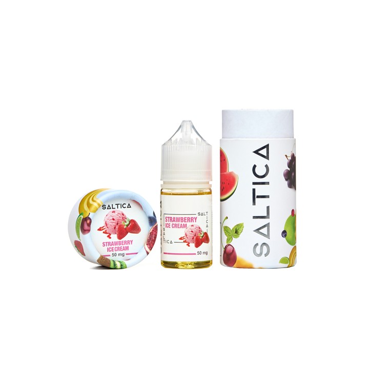 Saltica Strawberry Ice Cream Salt Likit 50 mg şişe ve kutu seti