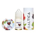 Saltica Energy Ice Salt Likit 50mg şişe ve meyve desenli kutu ambalajı.