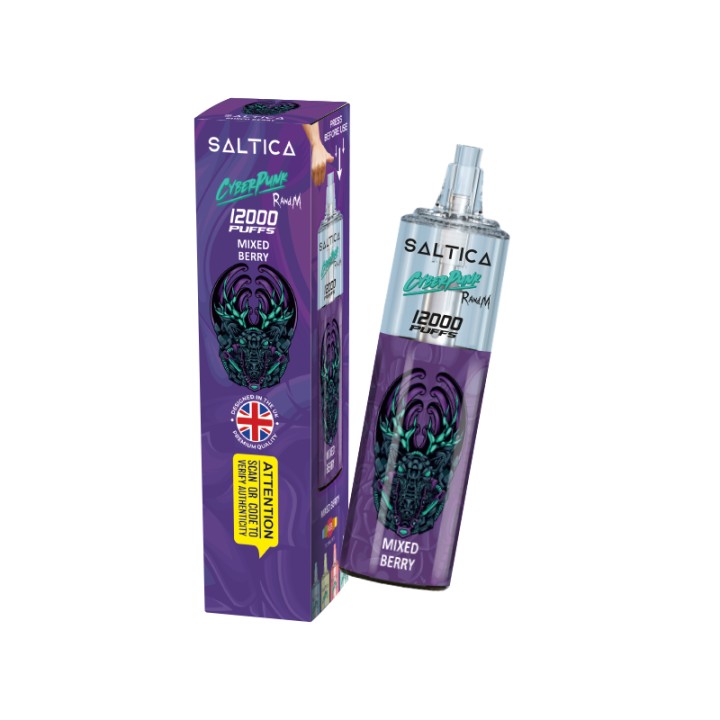 Saltica Cyberpunk 12000 Kullan At, Karışık Meyveli, Mor Tasarım