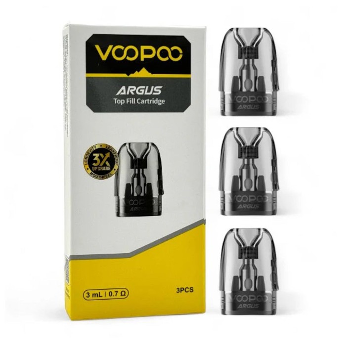 Voopoo Argus Top Fill Kartuş 3'lü Paket 0.7Ω Şeffaf Pod Kartuş