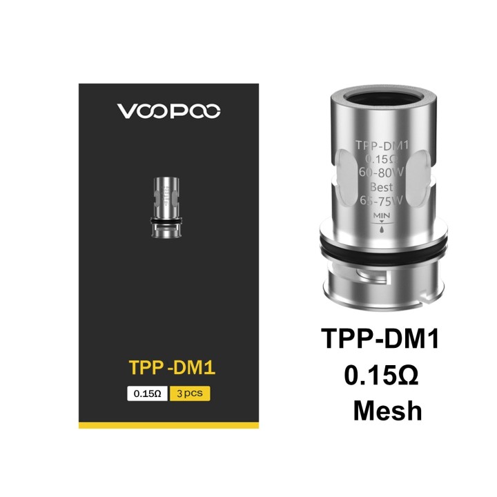Voopoo TPP-DM1 0.15ohm Mesh Coil yedek parça ambalajlı.
