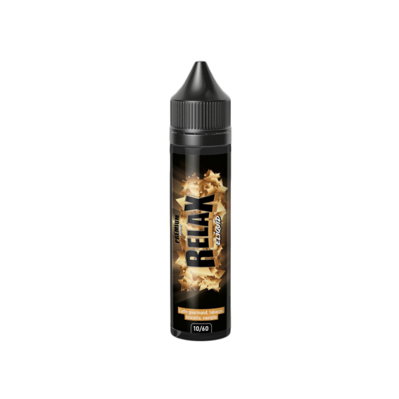 Eliquid France Relax E Likit 10/60ml kahve, tütün, bisküvi, vanilya aromalı