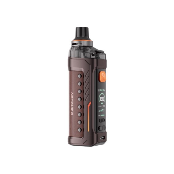 Vaporesso Armour G Pod Mod kahverengi, dayanıklı, ekranlı elektronik sigara cihazı.