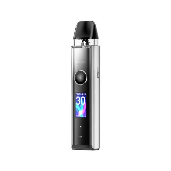 GeekVape Wenax Q Pro Pod Mod Gümüş renk, dijital ekranlı elektronik sigara