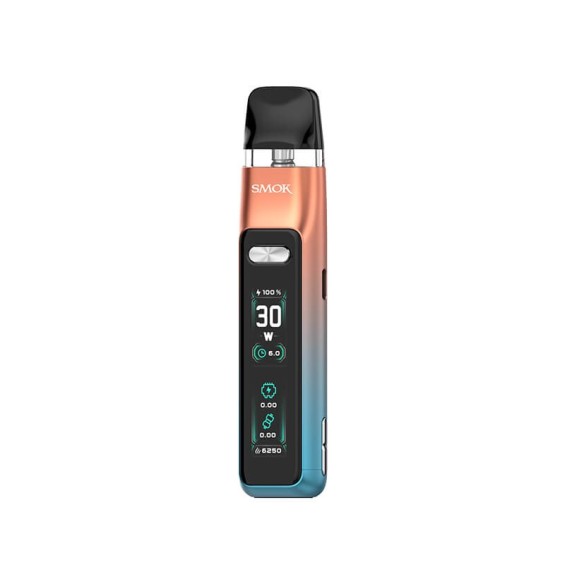 Smok NOVO GT Pod Mod, bakır-mavi renkli, dijital ekranlı elektronik sigara.