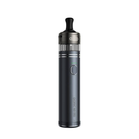 Voopoo Doric 60 Pro Pod Mod koyu gri, şık elektronik sigara cihazı.