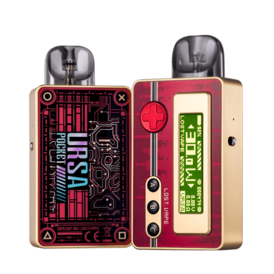 Lost Vape Ursa Pocket Mod Kırmızı Altın Retro Tasarım Pod Mod Cihaz