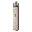 Lost Vape Ursa Nano S2 Pod Mod, kahverengi gövdeli, desenli, kompakt elektronik sigara.