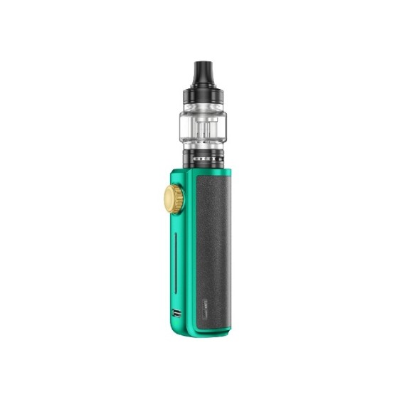 Lost Vape Thelema Go Pod Mod yeşil, altın detaylı, kompakt elektronik sigara.