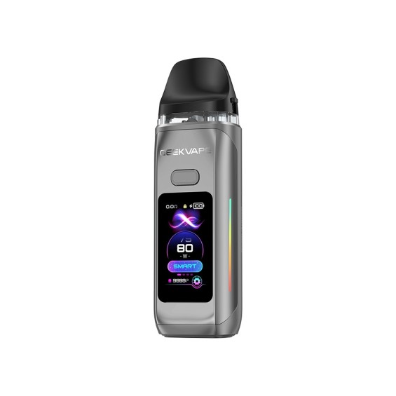 GeekVape Digi Max R Pod Mod gümüş renkli, dijital ekranlı elektronik sigara