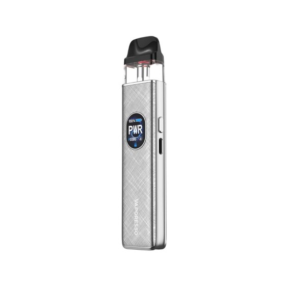 Vaporesso XROS 5 Pod Mod gümüş renk, ekranlı, kalem tipi elektronik sigara.