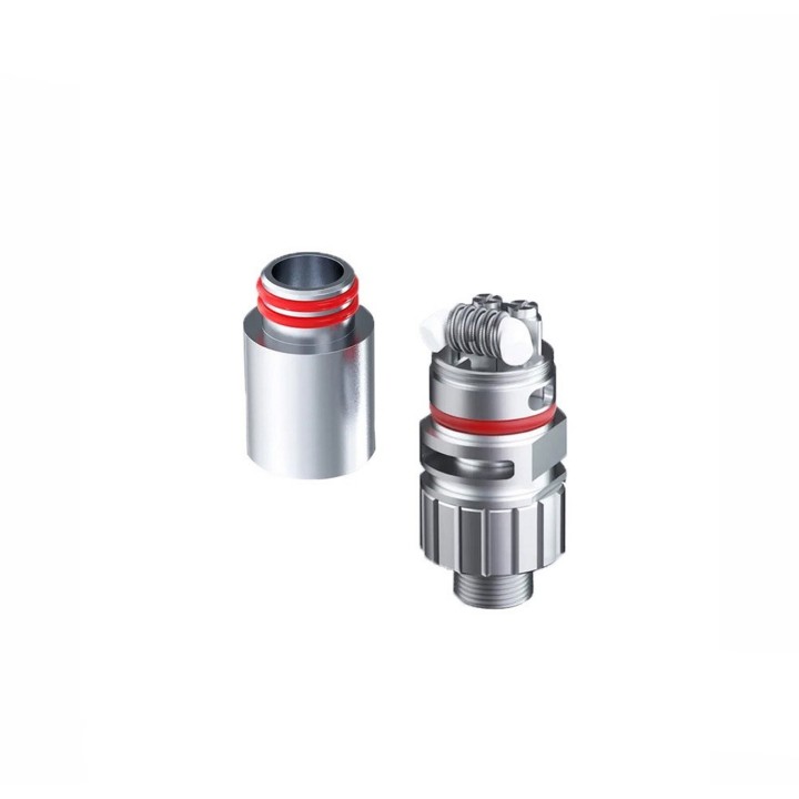 Smok RGC RBA Coil yedek parça, gümüş renkli, kırmızı O-ring detaylı.