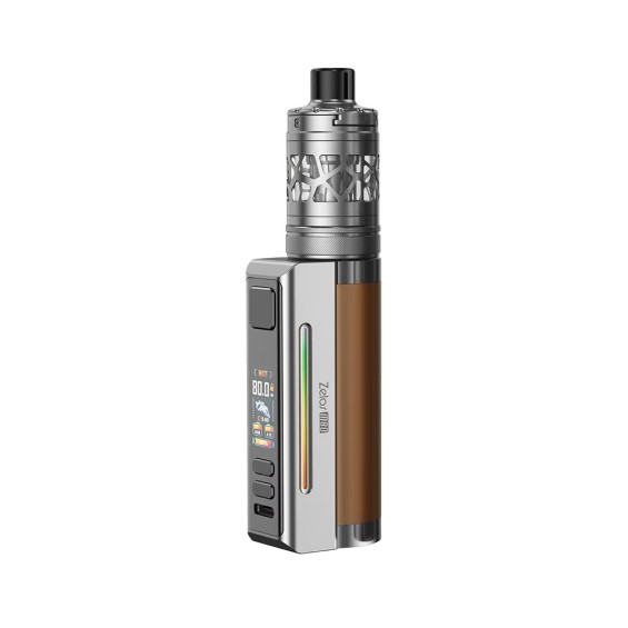 Aspire Zelos M80 Pod Mod, gümüş ve kahverengi deri kaplama, 80W