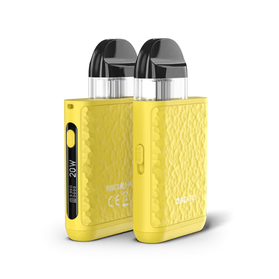 Aspire Minican 4 Plus Pod Mod sarı, dokulu gövdeli elektronik sigara
