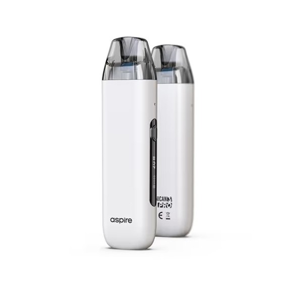 Aspire Minican 3 Pro Pod Mod Beyaz, küçük ekranlı, kompakt elektronik sigara.